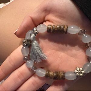 Elegant Beaded Bracelet with Tassel
